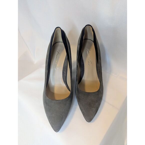 👠 Kenneth Cole Suede Wedge Pumps Gray Black 8M - Picture 2 of 8